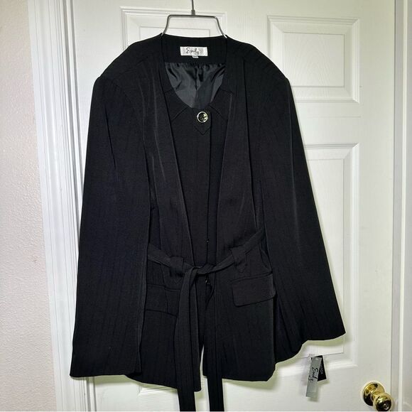Emily Designs Black Belted Blazer 22W - Picture 2 of 8